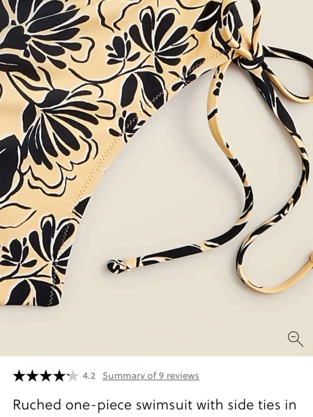 J. Crew Ruched one-piece swimsuit with side ties in sunny floral - Picture 6 of 7